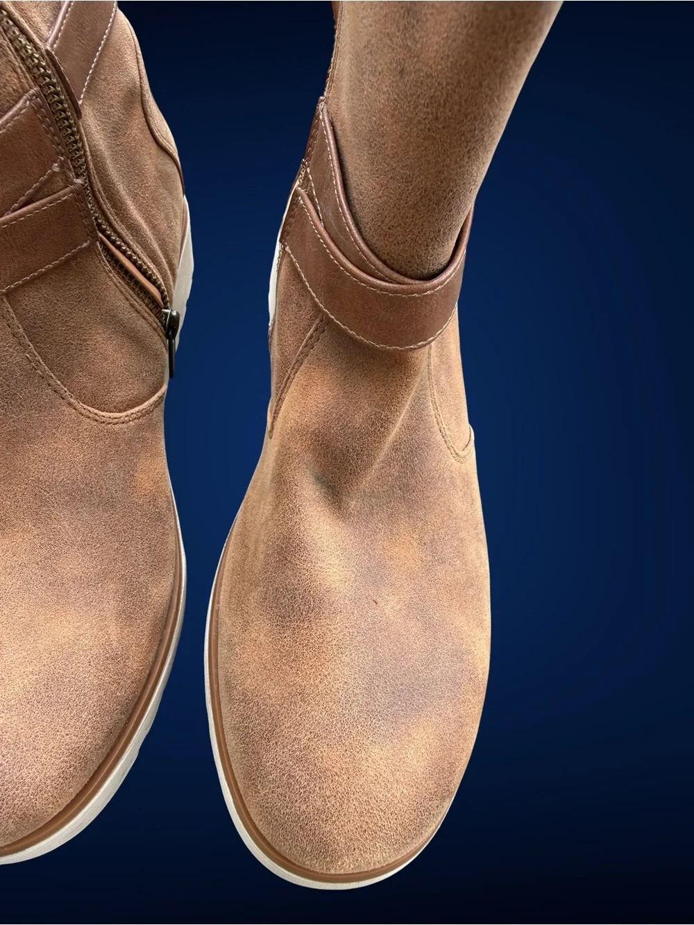 Women’s Tan Faux-Shearling Ankle Boots